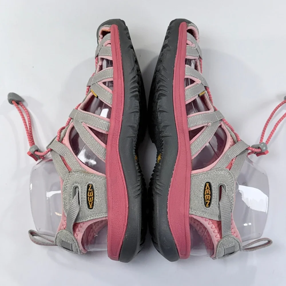 NEW KEEN Whisper Sandal Womens 8 Grey Pink Hiking Trail Waterproof Sport Outdoor
